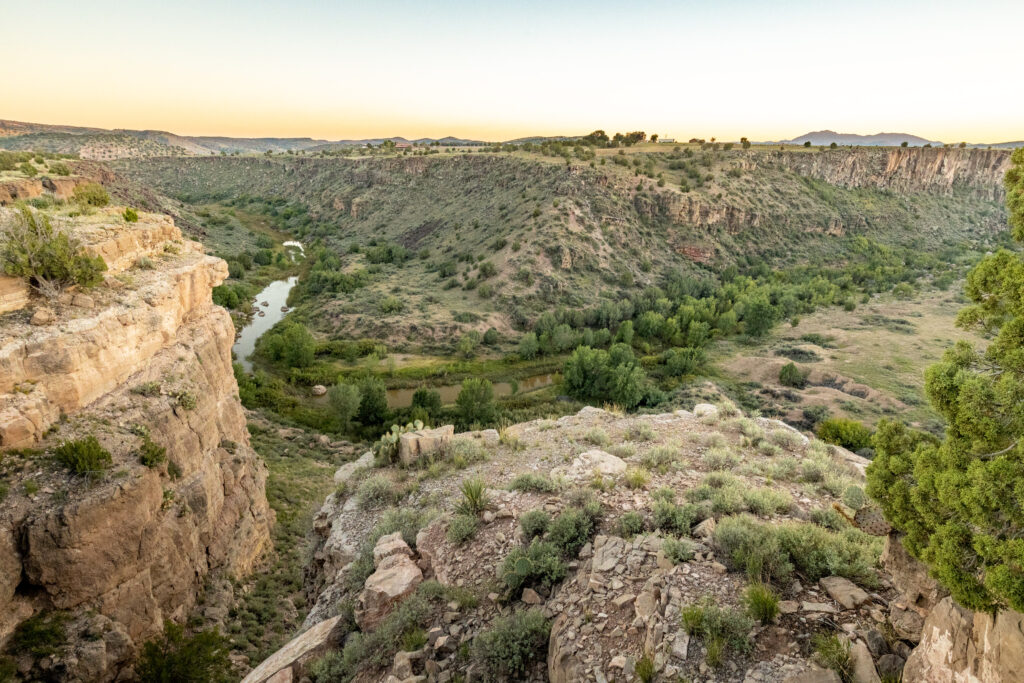 The Upper Verde River winds its way through a rugged canyon in central Arizona.